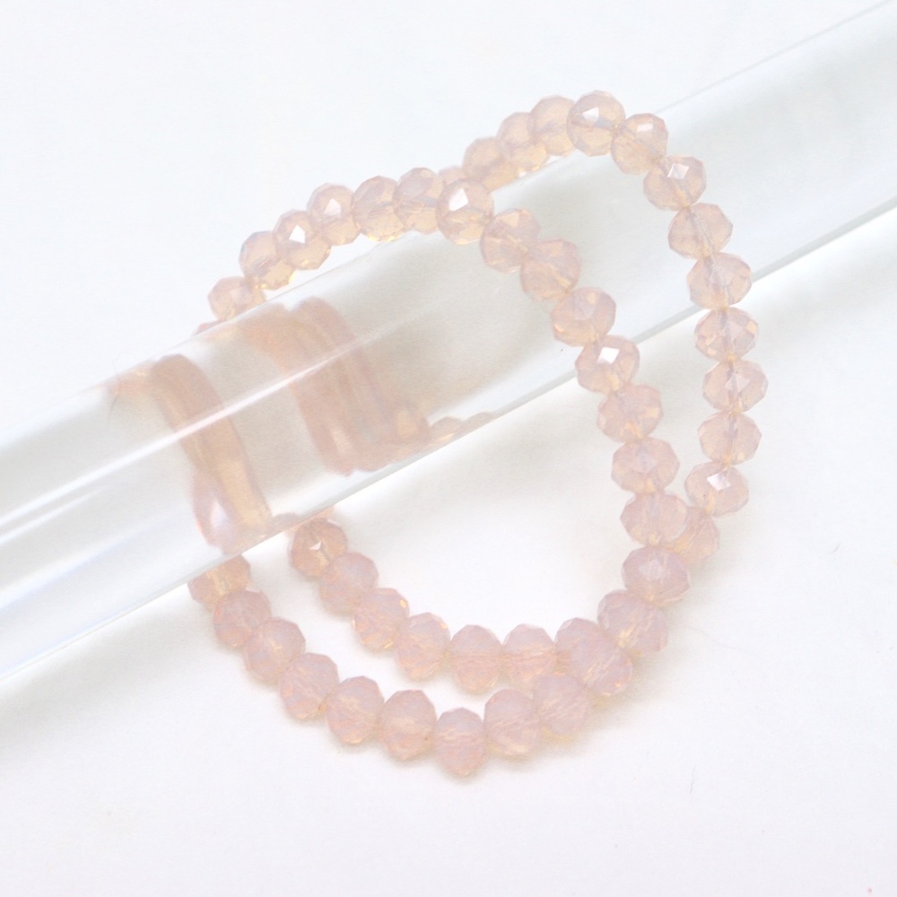 Two Pretty Pale Pink Iridescent Bead Bracelets